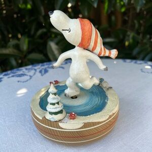 1970 Vintage Snoopy Peanuts Skating Music Box